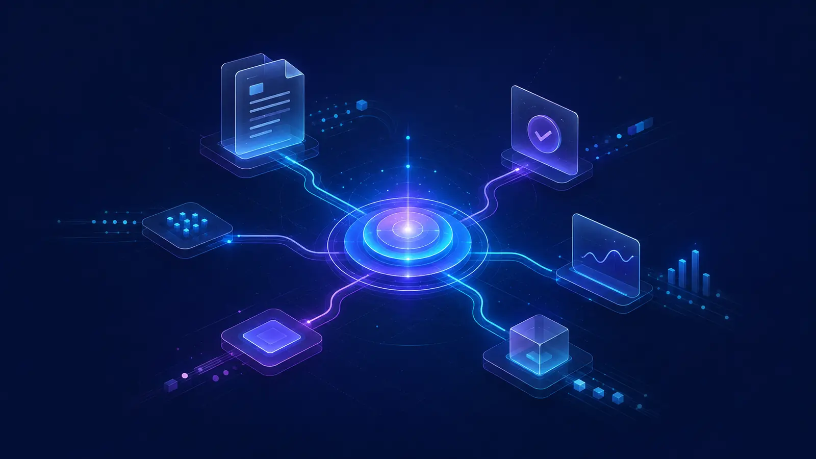 An intelligent network coordinating documents, approvals, analytics, and workflow handoffs